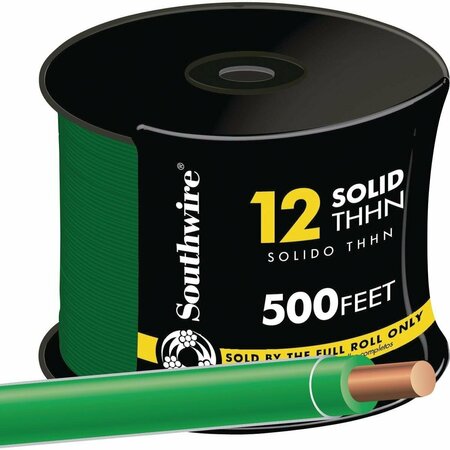 SOUTHWIRE 500 Ft. 12 AWG Solid Green THHN Electrical Wire 11591558